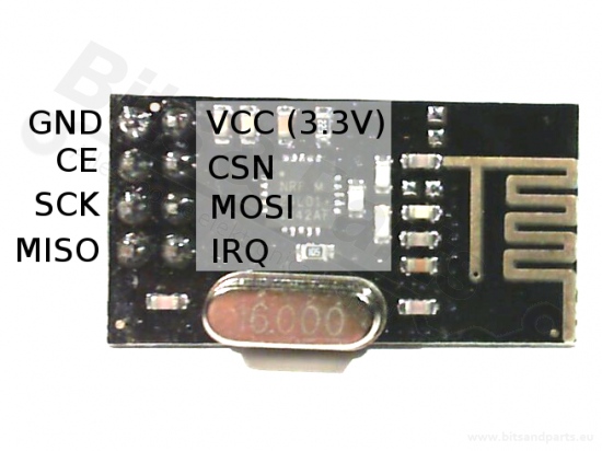 RF Transceiver 2.4GHz NRF24L01+ (8 pins)